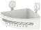 LEVERLOC Corner Suction Shower Caddy Bathroom Storage Basket No-Drilling Rust Free Removable Waterproof Shower Shelf Shampoo Organizer for Room Kitchen Toilet Tiles