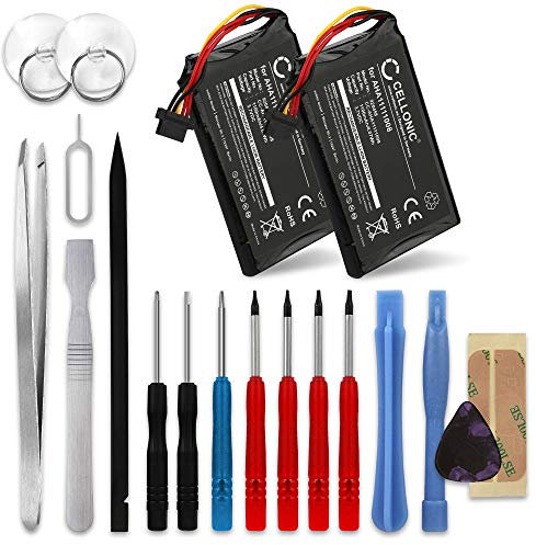CELLONIC, Battery for Navigation, compatible with TomTom Go Premium X, 5000, 5200, 6000, 4PL60 (3.7V, 1100mAh) 2 Pieces + Tool set