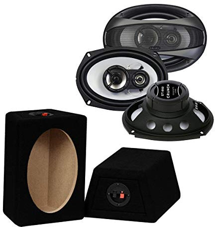 Mediadox 16x23cm (6x9) Auto Oval Lautsprecher/Boxen/Speaker Set von Crunch (GTi-693) + MDF Gehäuse - 250 Watt MAX