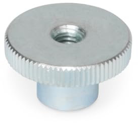 Ganter Normelemente | Tuerca moleteada alta – DIN 466-M8 | Rosca: M8 | Acero galvanizado azul | 5 unidades