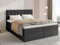 BROMARKT Boxspringbett mit Bettkasten Polsterbett mit Bonell-Matratze und Topper Doppelbett mit Stauraum Bett für Schlafzimmer gepolstertes Kopfteil Denver 160x200 Härtegrad H3 Samtstoff Dunkelgrau