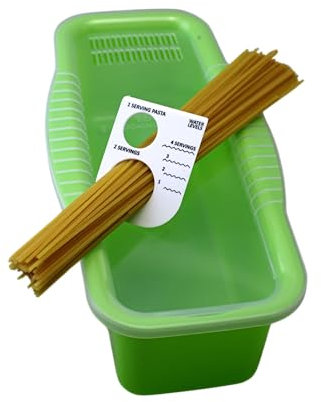 Microwave Pasta Cooker with Built-In Portion Tool, BPA-Free Microwave Pasta Maker for Spaghetti, Ramen & Vegetables, Dishwasher Safe