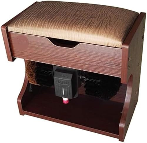 ASEENXPS Shoe Polish Machine, Automatic Sensor Electric Shoes Polish And Shine Machine With Storage Box Wood With Storage Box Wooden Electric Shoe Polisher clean