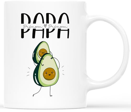 𝗖𝗔𝗗𝗘𝗔𝗨 𝗣𝗟𝗨𝗦 Mug Personnalisé Prénom - Tasse Papa Avec Son Enfant - Cadeau Fete Des Peres Personnalisé, Cadeau Papa Personnalisé, Tasse Personnalisable Fete Des Pere, Tasse Papa Original