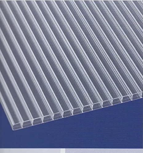 Polycarbonat Hohlkammerplatten - Stegplatten 16 mm - 3-fach Steg - hagelfest - UV - beständig ab 17,90 Euro/m² (klar, 3500 x 980 mm)