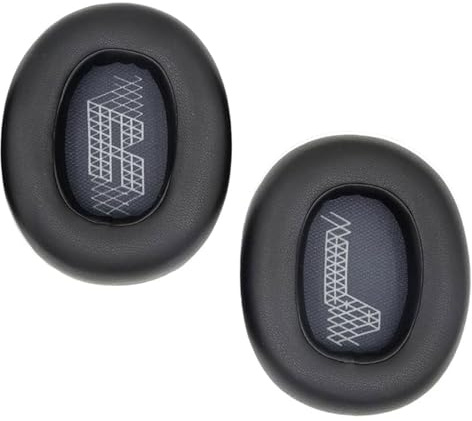 1 Paar Ersatz-Ohrpolster für JBL E65 E65BTNC/Duet NC/Live 650 (650NC 650BTNC) Live 660 (660NC 660BTNC) Kopfhörer, Protein-Leder&Memory-Schaum Ohrenschützer, weicherem Leder, Lärm und Dicker, Schwarz