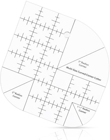Ouligay Gebogene Eckschneider Acryl Cutter Lineal Nähen Patchwork-Lineal Quilting Template Ruler, Nählineal Nähschablone Patchwork Werkzeug DIY Nähzubehör Patchwork Square Lineal Schneiderlineal