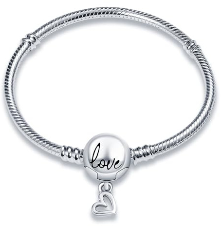 CQWVB Bracelet en Argent 925 Pour Femme for charms, Bracelet serpentine Compatible avec Pandora Charms