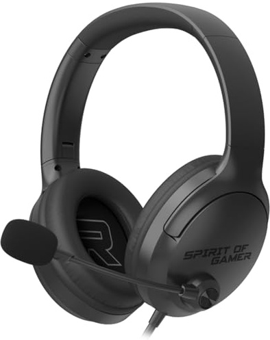 Spirit Of Gamer - Pro H4, kabelgebundenes Gaming Headset Stereo 2.0 mit flexiblem Mikrofon und Audio, kompatibel mit PC, PS5, PS4, Xbox, Nintendo Switch 1 & 2, leichter Komfort und faltbares Design