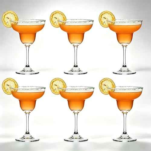 Tyawula 6 Pcs Magarita Glasses - Espresso Martini Champagne Cocktail Gin Wine Drinking Party Coupe Glass Set for Weddings Birthdays, Christmas & Outdoor Parties