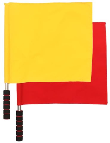 Veemoon 2 Pezzi Bandiere di Segnalazione per Arbitri Manico Ergonomico in Plastica per Partite di Calcio e Competizioni