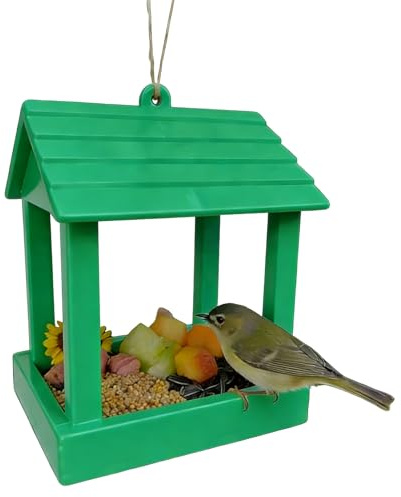 para Aves,Estación de Alimento Abierta Resistente al Clima | con Casas de Alimentación para Aves Colgables con Techo de Exterior | para Observación de Colibríes y Pinzones en Jardín, Balcón o Patio