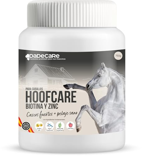 Hoofcare - Biotina y Zinc para Cascos Caballo 750g – Casco Fuerte y Crecimiento Natural – Ideal para Cascos Frágiles, Cambio de Pelaje y Caballos Deportivos – Cuidado Pezuñas, Piel y Pelaje Equino