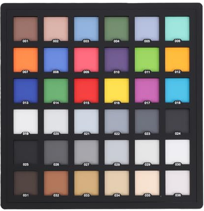 Hamwesh Camera Colour Correction Card, 8.3 X 8.3 Inch Color Checker Passport Classic 36 Patch Chart White Balance Targets 18% Gray Balance for Photography Video, Compact for Travel