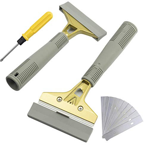 2 Pcs Tapetenschaber, LDS Bodenschaber Mit 10 Schaufeln Metall, Heavy Duty Scraper, Farbschaber Für Glas, Keramik Und Induktionskochfeld, Auto, Spiegel