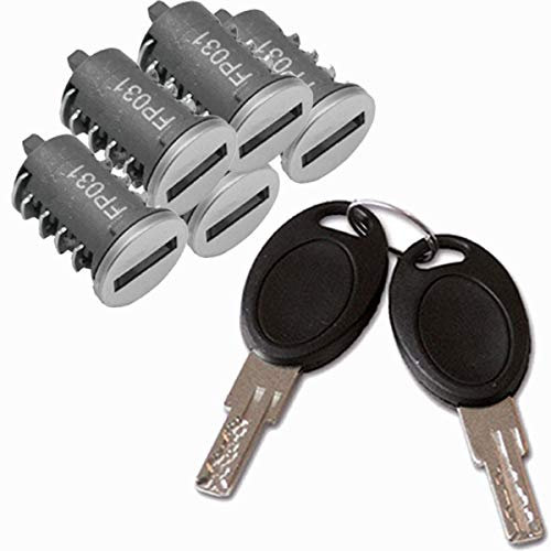 HSC - Cerradura cilíndrica de cilindro para caravana, caravana, barco, sistema FF (5 unidades)