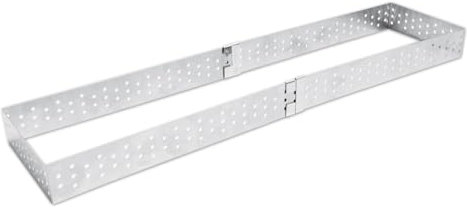 ScrapCooking 1917 - Cornice rettangolare estensibile e perforata in acciaio inox, lunghezza regolabile da 22 a 42 cm, per cottura uniformi e pasticceria