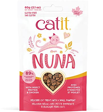 Nuna Treats, friandises pour Chats à Base de protéines d'insectes, protéines d'insectes et Viande de Poulet, 60 g
