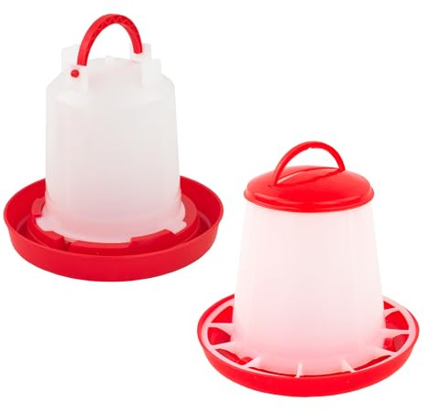 KCT Chicken Feeder & Drinker Set 1kg/1L Poultry Trough Feeding Bowl Waterer
