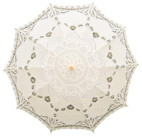 Aublinto Damen Blumen Regenschirm Spitze Deko Sonnenschirm Fotografie Spitzenschirm Braut Stockschirm Fotografie Blumenschirm Party Spitzenschirm Vintage Stickerei Parasol