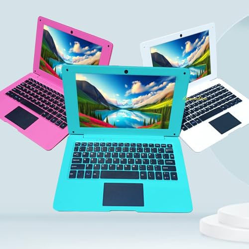 Laptop Computer Mini 10 Inch Quad Core Powered by Android 12 Netbook 64GB Small Computer with WiFi Webcam Bluetooth,Charger Mouse Included,Suitable for Children and Students, 4 Color Options (Blue)