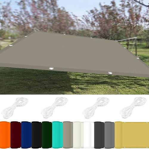 Sonnensegel Schattenspender 3 x 9 m 98% UV Schutz Sonnensegel Terrassenüberdachung mit Ösen Und Kordel Reißfest für Garten Balkon Terrasse Camping, Khaki