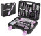 ENVENTOR Kleiner Werkzeugkoffer für Frauen, Haushalts Werkzeug-Set, Werkzeugkasten Rosa, Universal Komplett mit Werkzeuge Handwerkzeug, Werkzeugkiste Bestückt 158-tlg, für Haushalt DIY