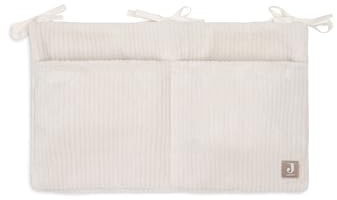 Jollein Sac de Rangement - Cloudy Rib - Oatmeal - Pour Lit Bébé - Organisateur de Chambre Bébé - Poches de Rangement - 49x30 cm