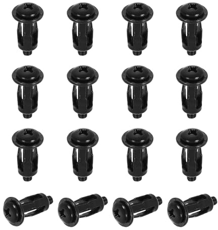 QUARKZMAN 16 Piezas M4x22.5mm Tuercas Expansión, Acero Carbono Acabado Zinc Tuerca Pétalo, Remaches Inserción Multiuso Para Paredes Huecas Línea Hierro Uso Paredes Delgadas, Negro