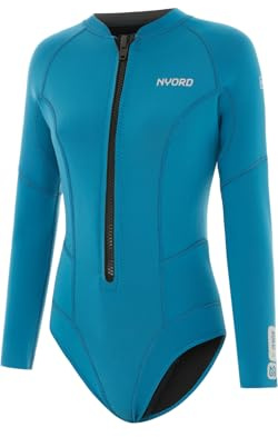 Nyord 2025 Femmes Solu Yulex 2/2mm Manches Longues Front Zip Spring Shorty Combinaison Néoprène SOLWHL22001-CBL - Celestial Blue