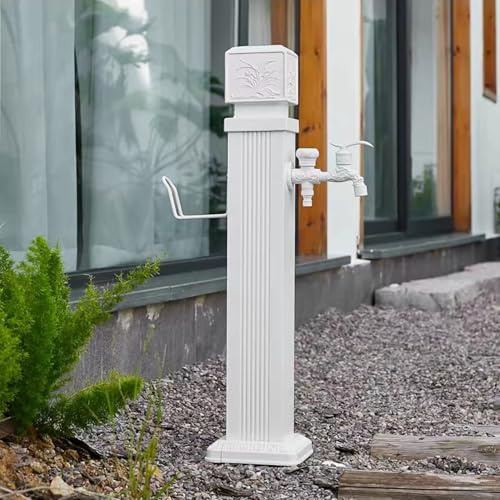 QSYJCCXD Outdoor Vertical Square Garden Water Column with Antifreeze Hose Faucet Extender Decorative Water Feature Fountain Dispenser Hydrant