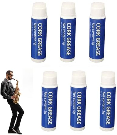 Gansdnek 6 piezas de pasta de corcho para saxofón, Grasa De Corcho, saxofón de corcón lubricante de viento de madera adecuada para clarinete lubricante oboe fagot saxophone cuello