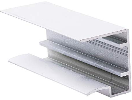 Aluminium U Profile end Closures for Polycarbonate Sheets & Glass Mill, White & Brown (2.5m x 25mm, Mill Finish)