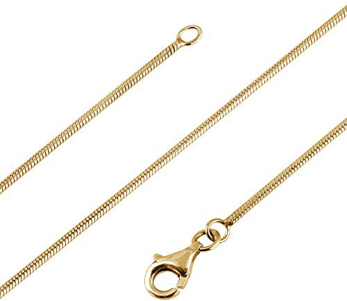 Avesano Schlangenkette Damen 24K vergoldet – Feine Goldkette 50 cm – 925 Sterling Silber – Italienische Handarbeit – 101021-550