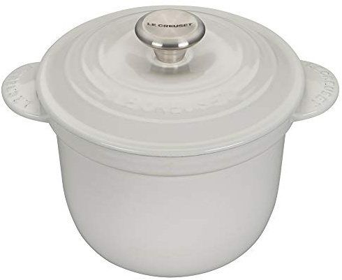 Le Creuset Enameled Cast Iron Rice Pot & Insert, 2.25 qt., White