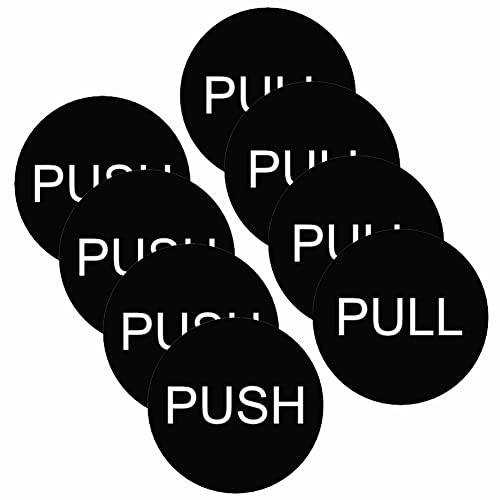 Haobase 4 Pair Push - Pull Door Sign - Self Adhesive Vinyl Sticker (7 cm x 7 cm)