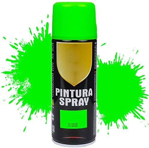 Etrexonline Pintura Spray Multicolor Profesional 400ml Adecuado Metal Madera y Plástico - Color Verde fluorescente (Paquete de 1)