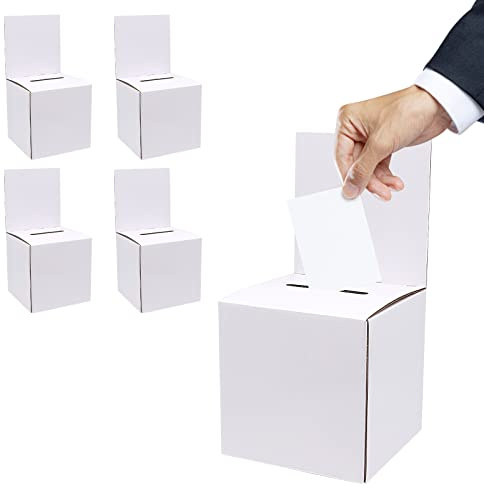 LTHERMELK Confezione da 5 scatole per lotteria, urna per donazioni con fessura e intestazione rimovibile, scatola di carità in cartone per raccolta fondi, biglietti da visita, concorso di voto