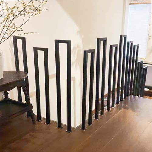 Ogimeka Barandilla Escalera en Forma de U, Pasamanos Escalera, Barandillas Escaleras para Villas, Balcones, Pasillos, Apartamentos, Interiores y Exteriores (35x20cm, Negro)