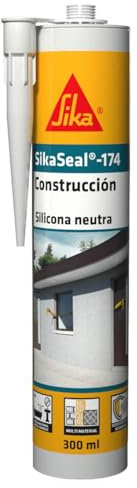 SIKA - Silicona neutra - SikaSeal 174 Construcción - Antracita - Sellador de silicona para marcos de puertas y ventanas - Muy bajo olor - 300ml