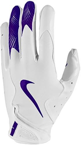 Nike Vapor Jet 8.0 Gants de football Blanc/violet Taille L