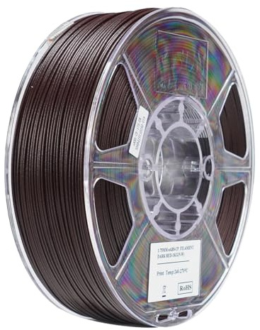 eSUN ABS Filament 1.75mm, ABS-CF Carbon Fiber Filled ABS Filament, 1KG Spule (2.2 LBS) 3D Druck Materialien für FDM 3D Drucker, Dunkelrot