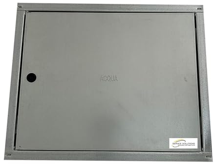 SERVICE SOLUTIONS - Sportello Contatore Acqua Zincato, Spessore Lamiera Acciaio Zincato 6/10 (Telaio 10/10) – Completo di Zanche – completo di Chiave e Serratura in Plastica (CM 40X60X2)