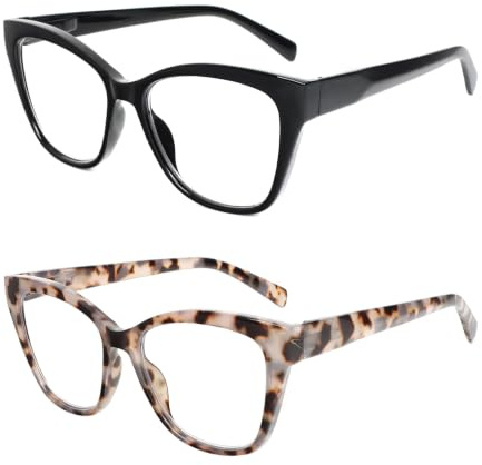 MMOWW 2 Gafas de Lectura para mujeres y hombres Ojo de Gato Anti Luz Azul