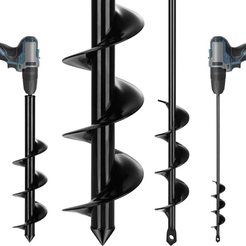 Tegarbed Auger Drill Bit for Planting 2 Pack,1.6x16 inch&3.5x16 inch,Auger Drill Bit Suitable for 3/8'' Hex Drill Driver,Garden Spiral Hole and Planter for Bulbs,Fence Posts,and Umbrella Holes