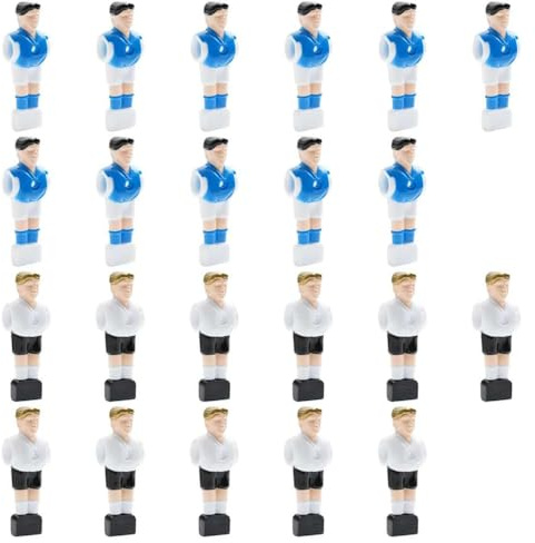 QUAHEAS Bordsfotbollsspelare, 22 stycken reservdelsset för 15,9 mm kickerstänger, plastfigurer i vitt och blått, tillbehör för kickerbord, perfekt för fritid, turnering och lekrum