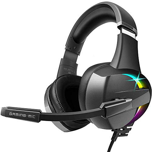 Bengoo GM7 Gaming Headset Headphones for PS4, Xbox One, PC Controller Surround Sound Over Ear Headphones with Noise Canceling Microphone, LED RGB Light On-Line Volume for Laptop Mac PS3 Playstation