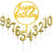 10 pezzi numero 0 – 9 compleanno candele con numeri + 1 lettera con scritta in lingua inglese Alles Gute zum Geburtstag, decorazione per torte, numero di candele digital (oro)