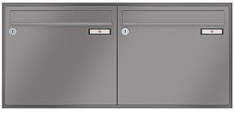 RENZ/Schattenfuge / 2er Unterputz-Briefkastenanlage Einbau-Briefkasten/RAL-Farbe 9007 Volumen 12 L/Dein-Briefkasten.de