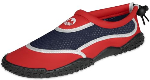 Lakeland Active Men’s Eden Water Shoes - Adjustable, Quick Drying & Breathable for Beach and Swimming - Red/Navy - 3.5 UK